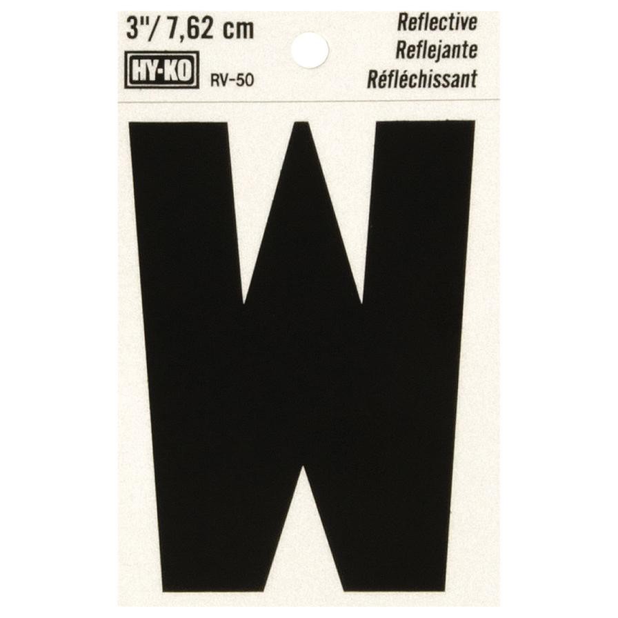 Hy-Ko Reflective Vinyl Decal Letter W (2.54 x 2.54 x 5.08 cm)