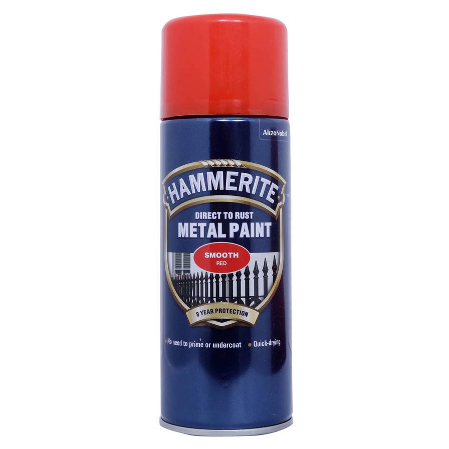 Hammerite Metal Spray Paint (400 ml, Smooth Red)