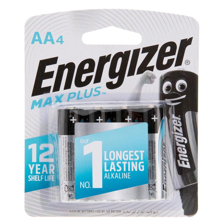 Energizer Max Plus AA Alkaline Batteries (4 pcs)