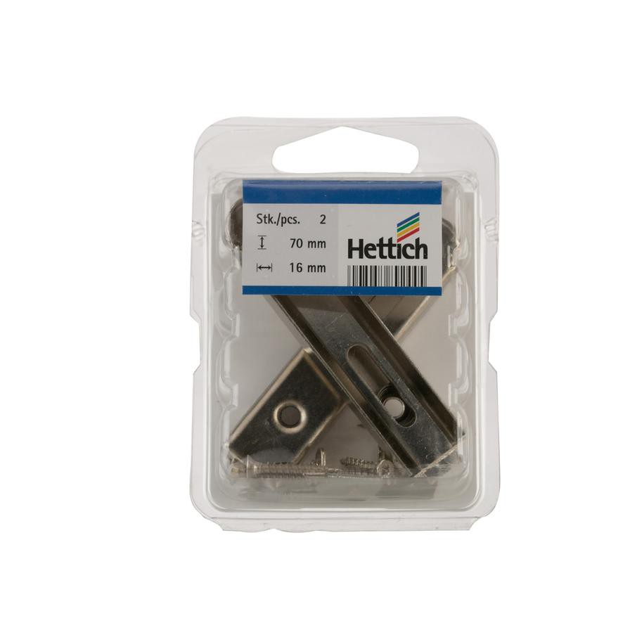 Hettich Straight Furniture Latch Set (7 x 1.6 cm, 2 Pc.)