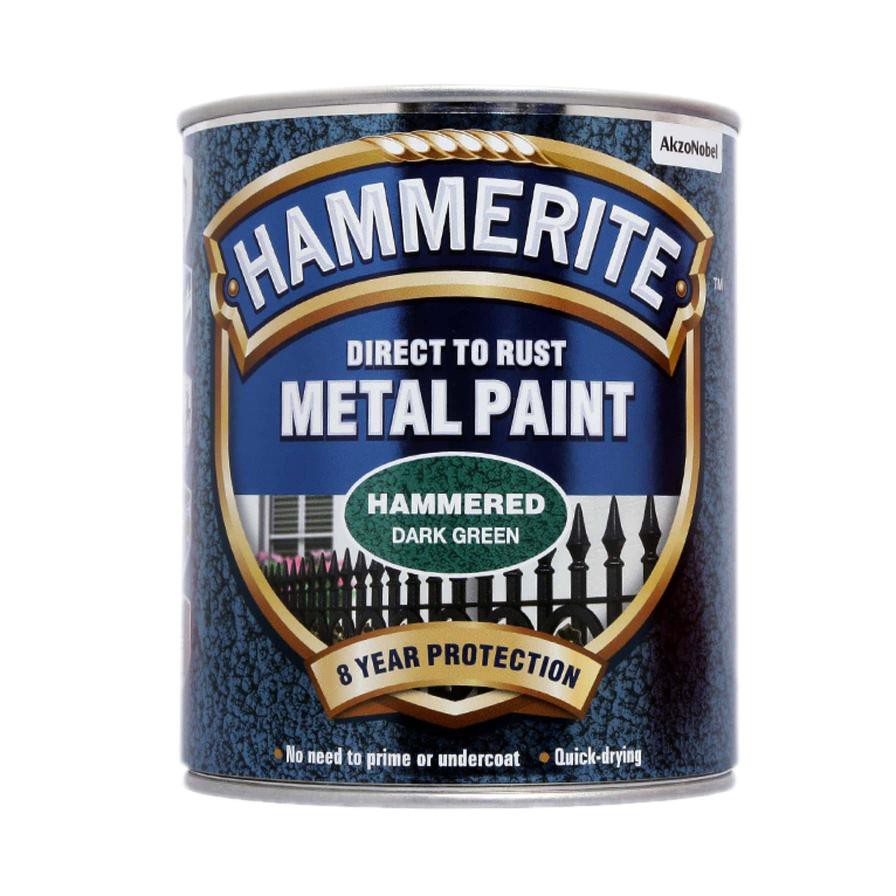 Hammerite Metal Paint (750 ml, Hammered Dark Green)