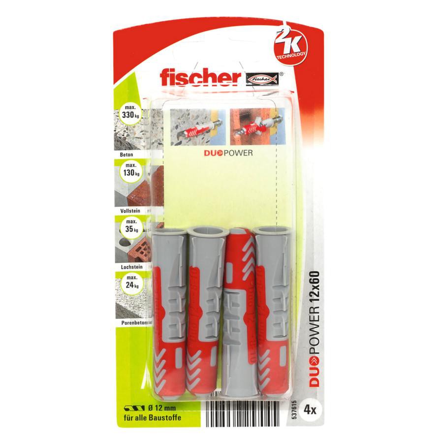 Fischer DuoPower Universal Plug Pack (1.2 x 6 cm, 4 Pc.)