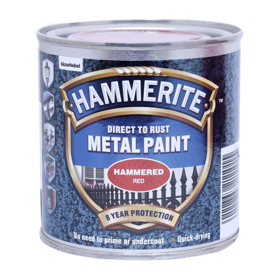 Hammerite Metal Paint (250 ml, Hammered Red)