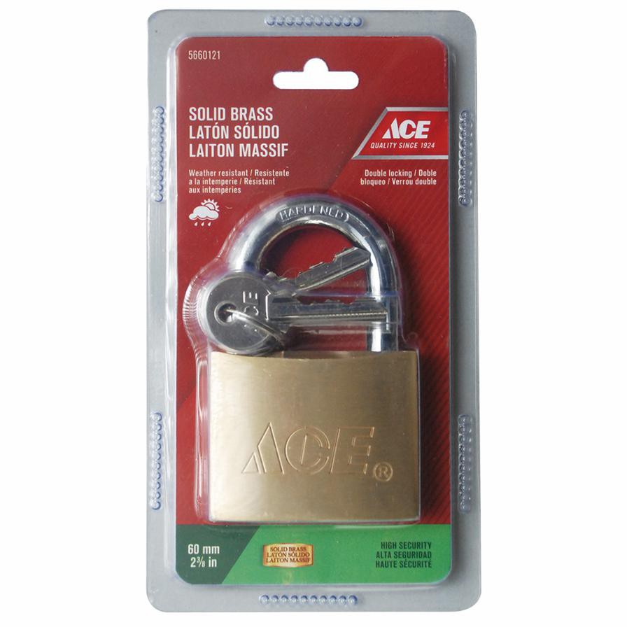 Ace Solid Brass Padlock W/ Keys (6 cm)