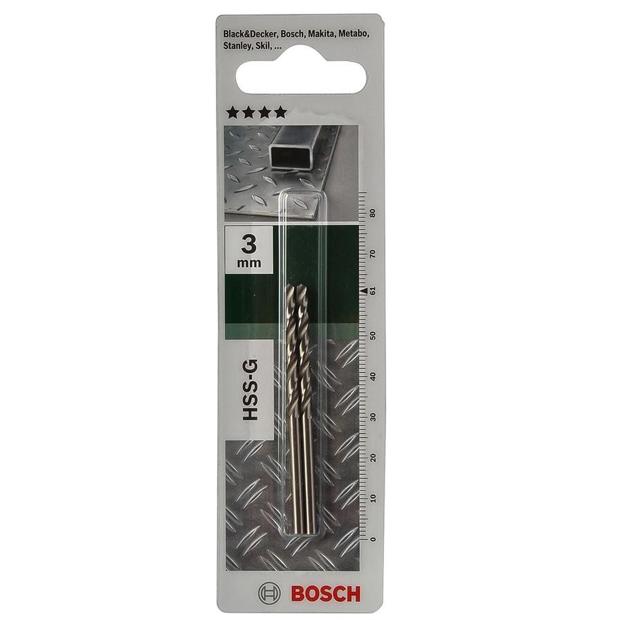 Bosch Metal Drill Bit HSS-G (3 mm, Pack of 2 )