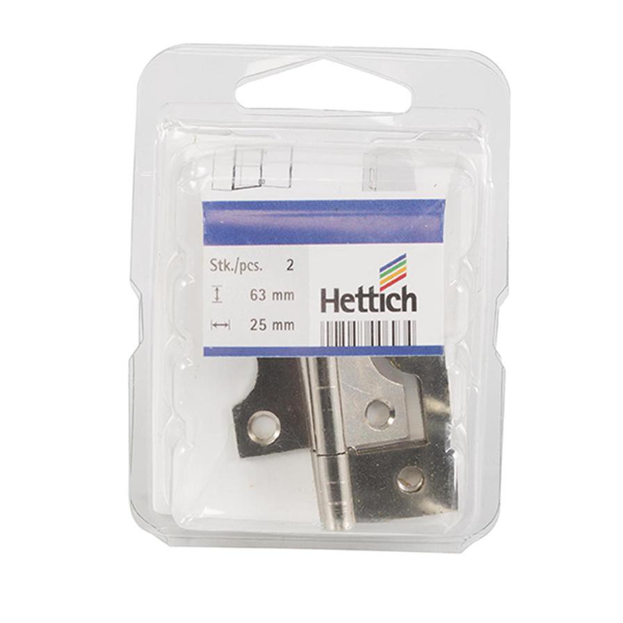 Hettich Nickel Laminated Hinge (63 x 25 mm, 2 Pieces)