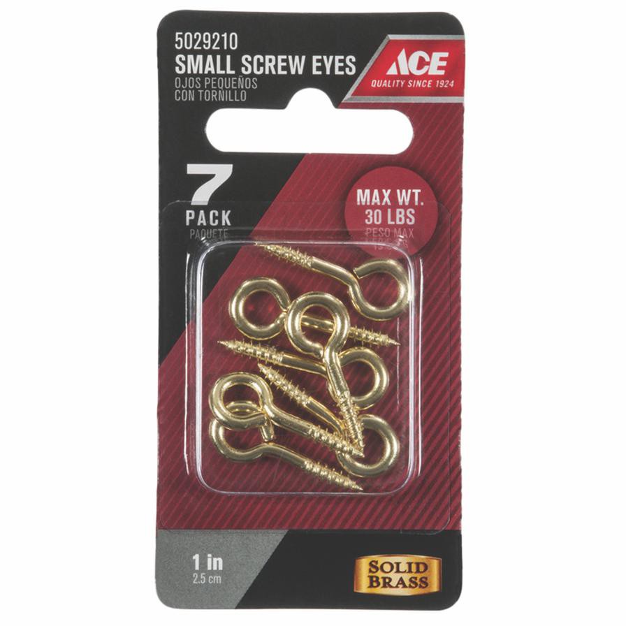 Ace Polished Brass Eye Screws (2.5 cm, 7 Pc.)