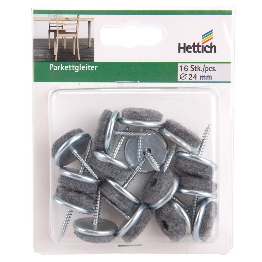 Hettich Parquet Glides With Screw (24 mm, Pack of 16)