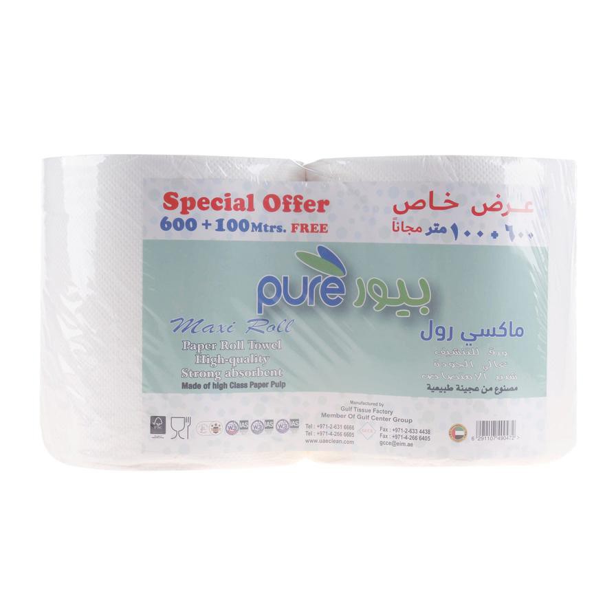 Pure 2Ply Maxi Roll Tissue (350 m, Pack of 2)