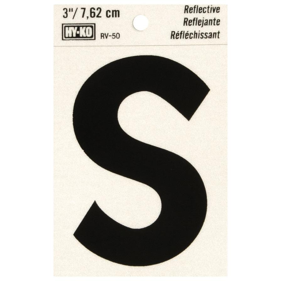 ملصق فينيل عاكس حرف S هاي كو (2.54 × 2.54 × 5.08 سم)