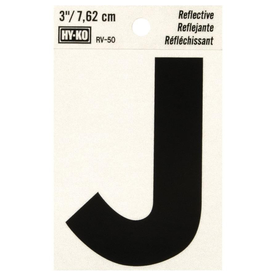 Hy-Ko Reflective Vinyl Decal Letter J (2.54 x 2.54 x 5.08 cm)