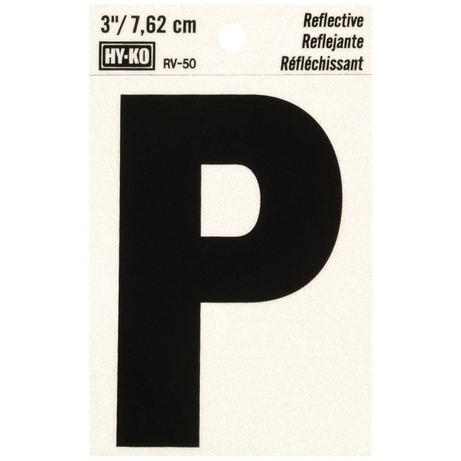ملصق فينيل عاكس حرف P هاي كو (2.54 × 2.54 × 5.08 سم)