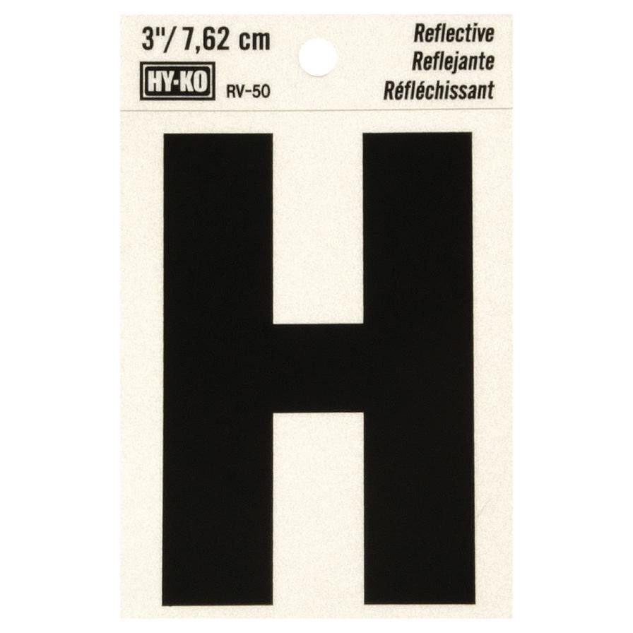 Hy-Ko Reflective Vinyl Decal Letter H (2.54 x 2.54 x 5.08 cm)