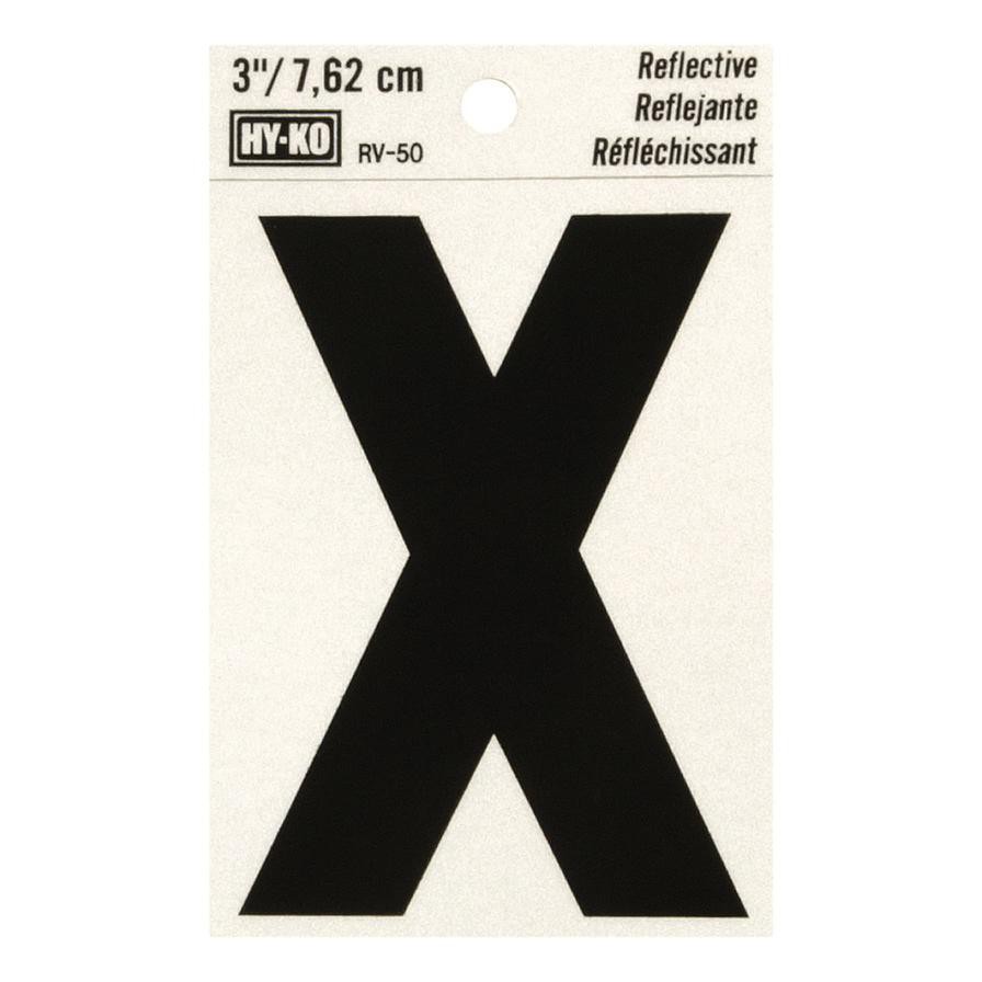 Hy-Ko Reflective Vinyl Decal Letter X (2.54 x 2.54 x 5.08 cm)