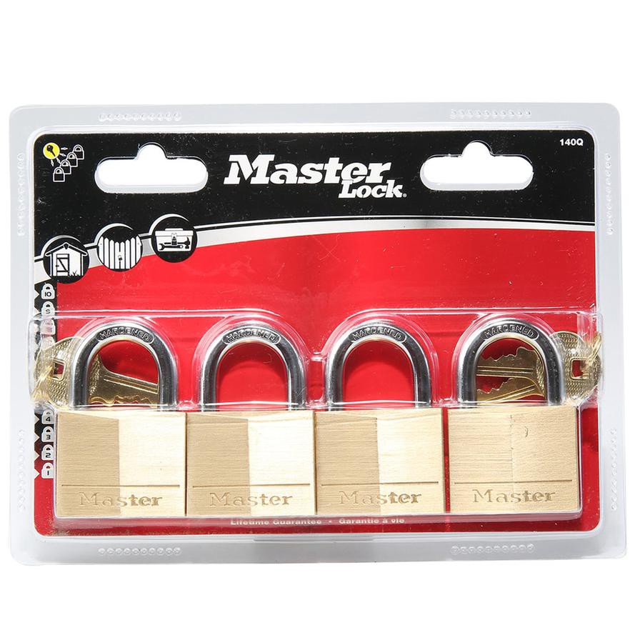 Master Lock Padlock (40 mm, Pack of 4, Gold)