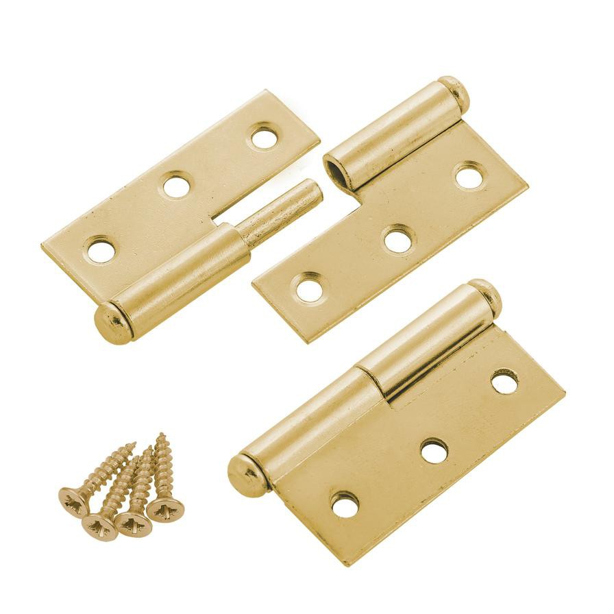 Suki Brass Plated Steel Straight Right Butt Hinge Pack (5 cm, 2 Pc.)