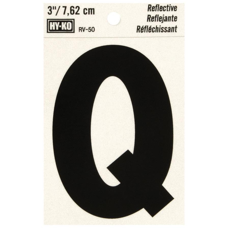 Hy-Ko Reflective Vinyl Decal Letter Q (2.54 x 2.54 x 5.08 cm)