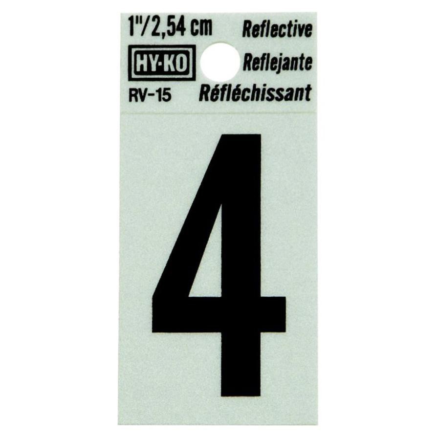 Hy-Ko Reflective Vinyl Self-Adhesive Number 4 (2.54 cm)