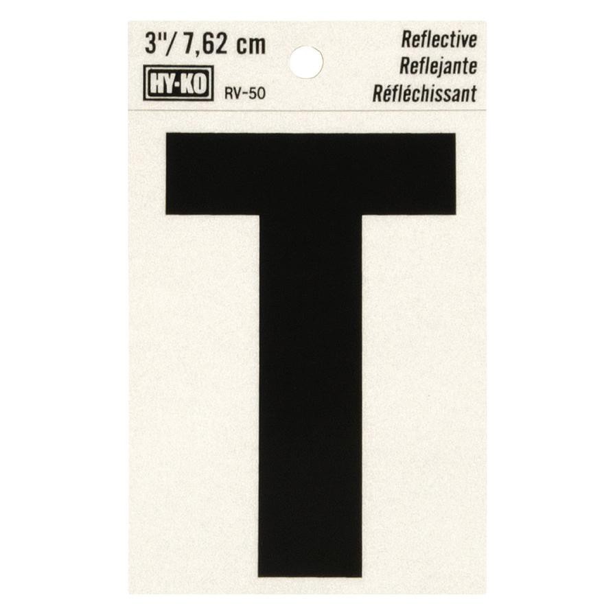 Hy-Ko Reflective Vinyl Decal Letter T (2.54 x 2.54 x 5.08 cm)