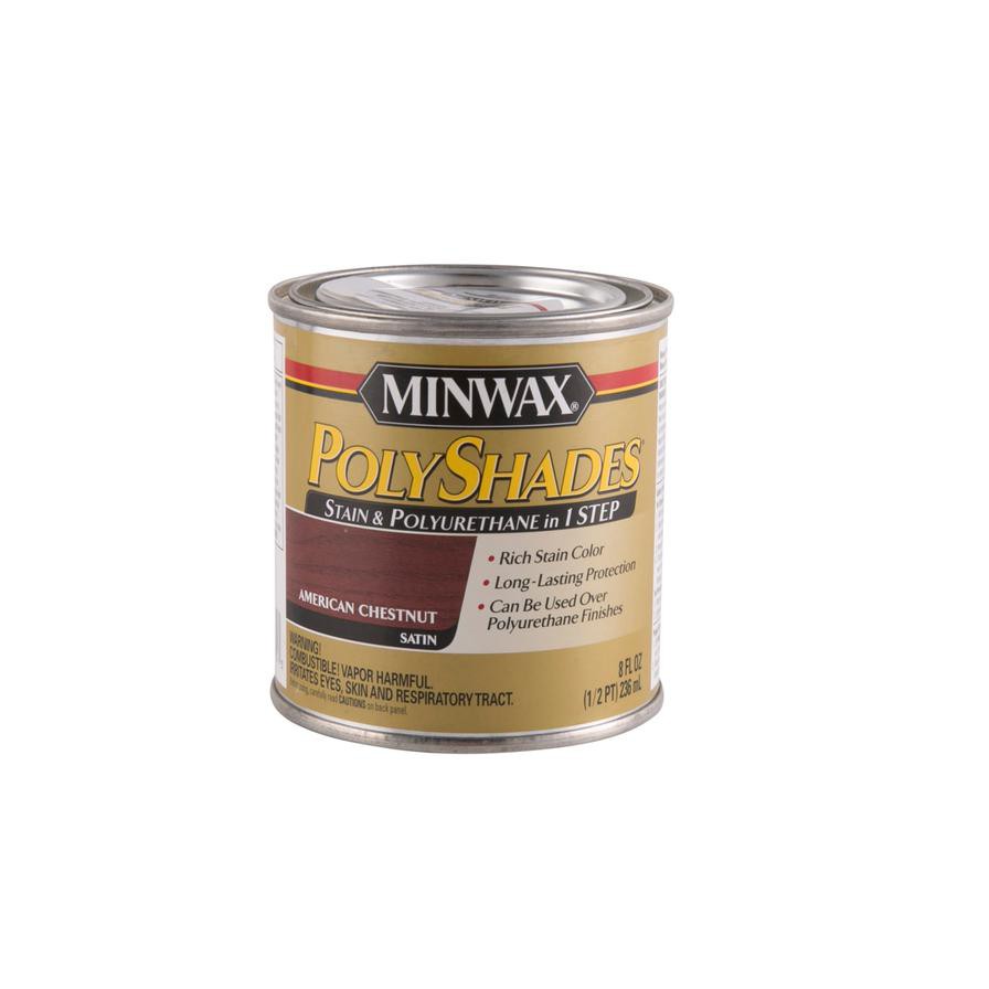 Minwax PolyShades Stain & Polyurethane in 1 Step (American Chestnut, 236 ml)