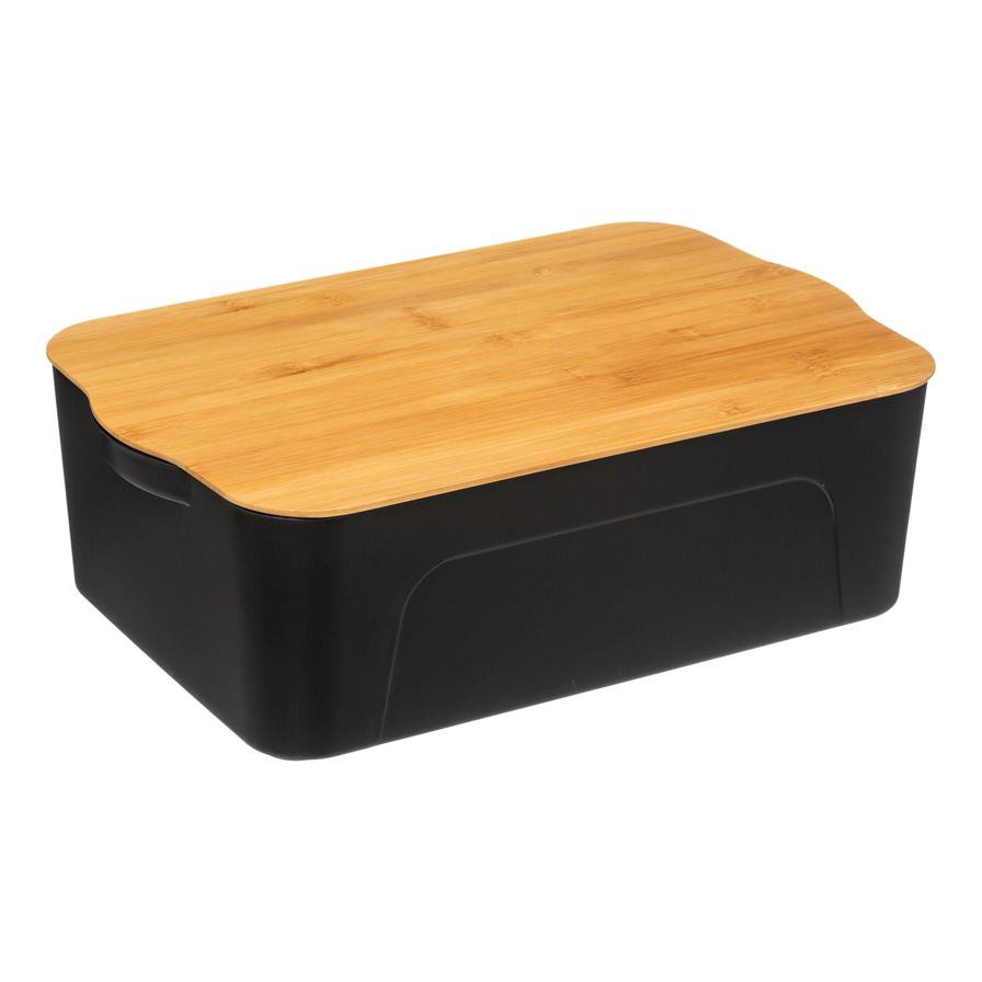 5five Plastic Storage Box W/Bamboo Lid (13.5 L)