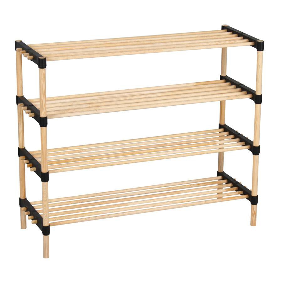 Seowood Bamboo Multi Purpose 4-Tier Modular Shelf (28 x 76 x 62.5 cm)