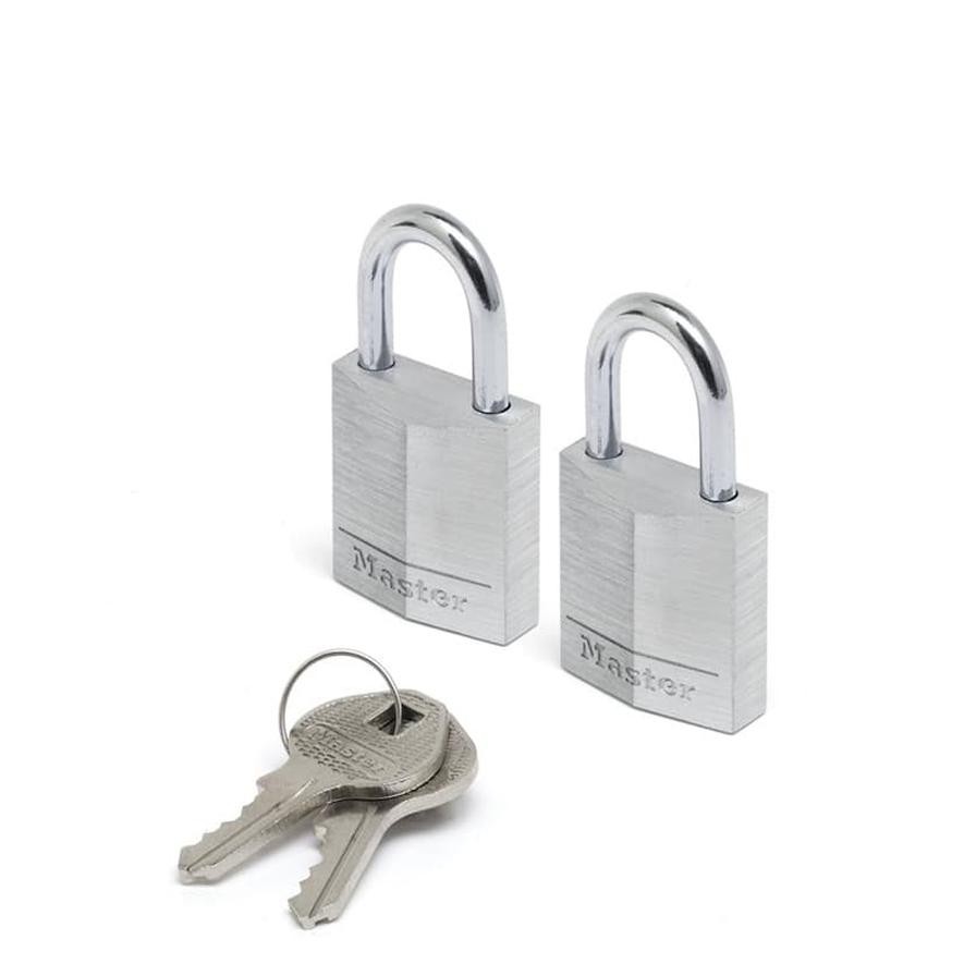 Aluminum Padlock (1.6 x 2.9 x 3cm, Set of 2, Silver)