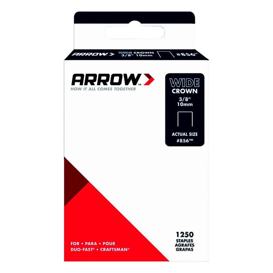 Arrow No.856 Galvanized Steel Wide Crown Staples Pack (0.95 cm, 1250 Pc.)