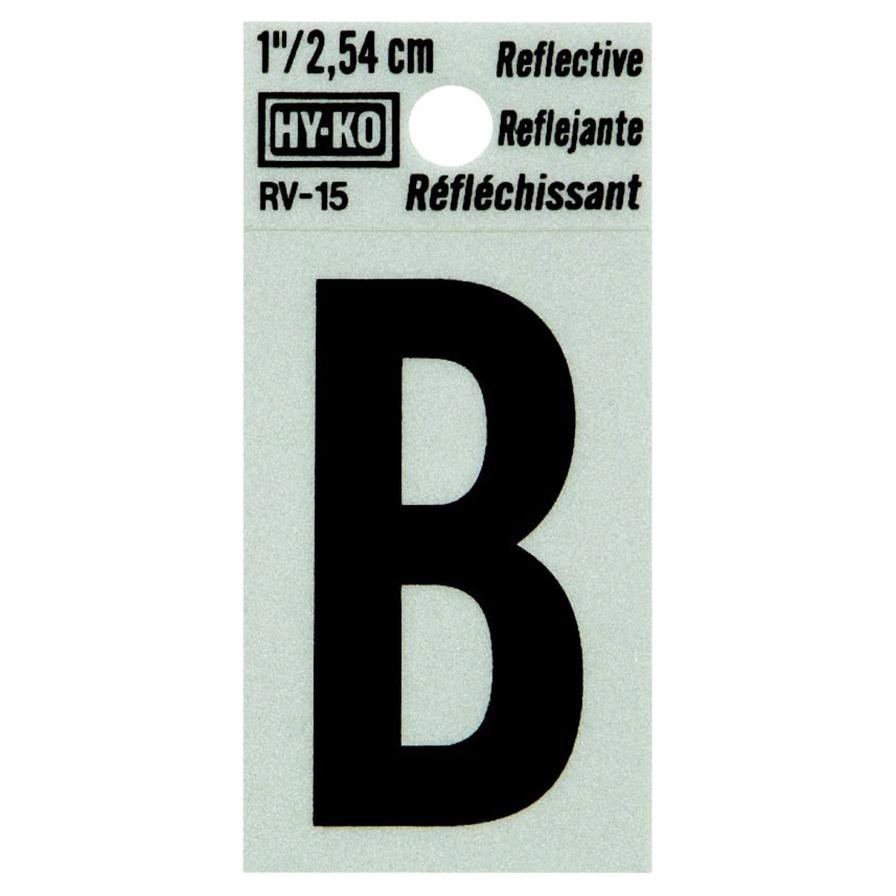 Hy-Ko Reflective Vinyl Self-Adhesive Letter B (2.54 cm)