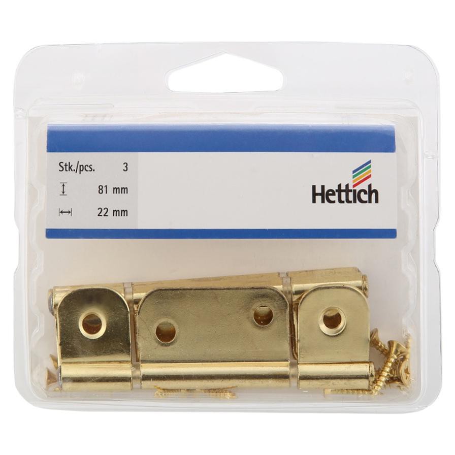 Hettich Louvre Type Hinges (81 x 22 mm, 3 Pieces)