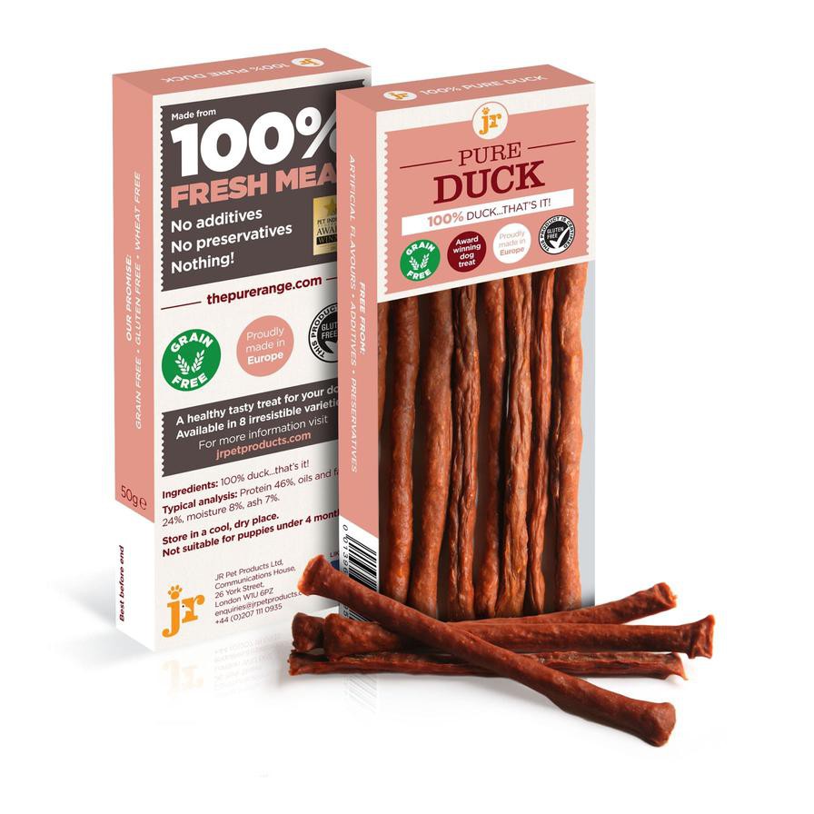 JR Pure Duck Sticks for Dogs (50 g, 12 pcs)
