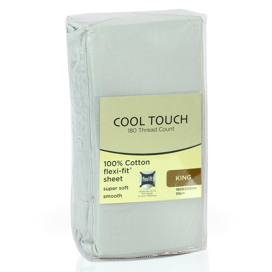 Cool Touch King Fitted Sheet (180 x 200 cm, Green)