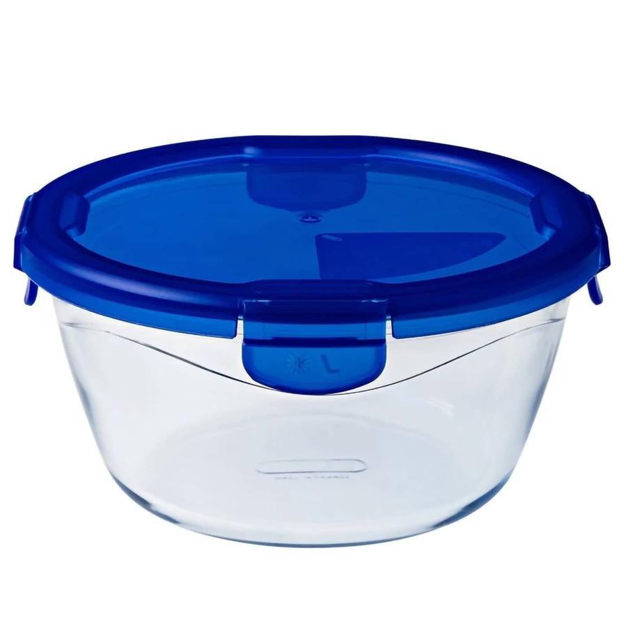 Pyrex Cook & Go Round Glass Dish W/ Plastic Lid (700 ml)