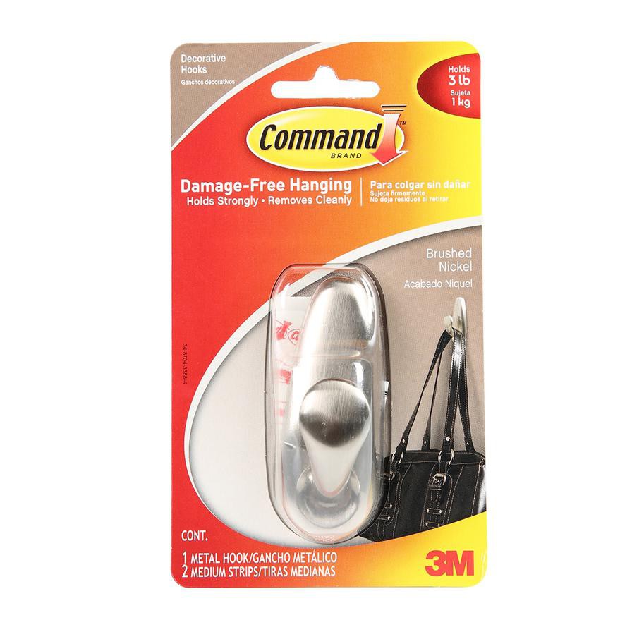 3M Command Brushed Nickel Hook