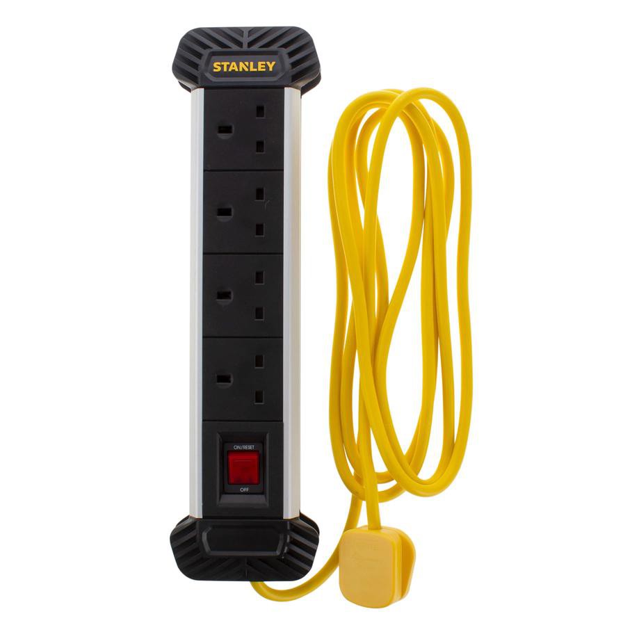 Stanley 4-Sockets Rugged Power Extension Board (3 m)