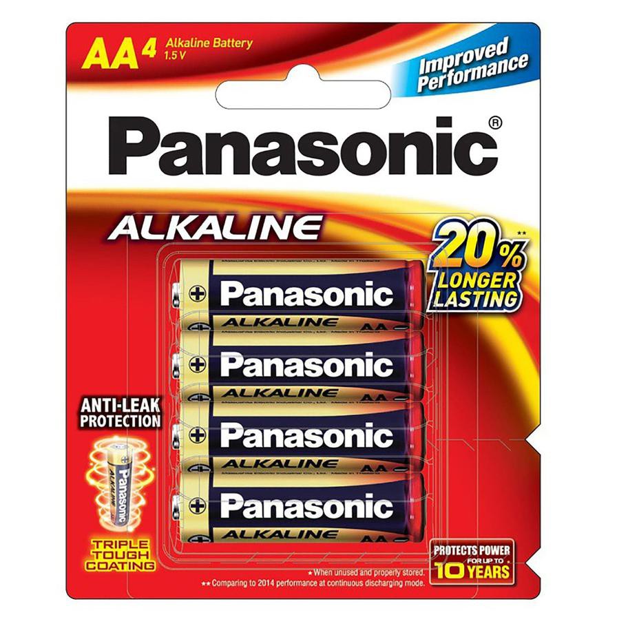 Panasonic AA Alkaline Battery, LR6T-4B (1.5 V, 4 pcs)