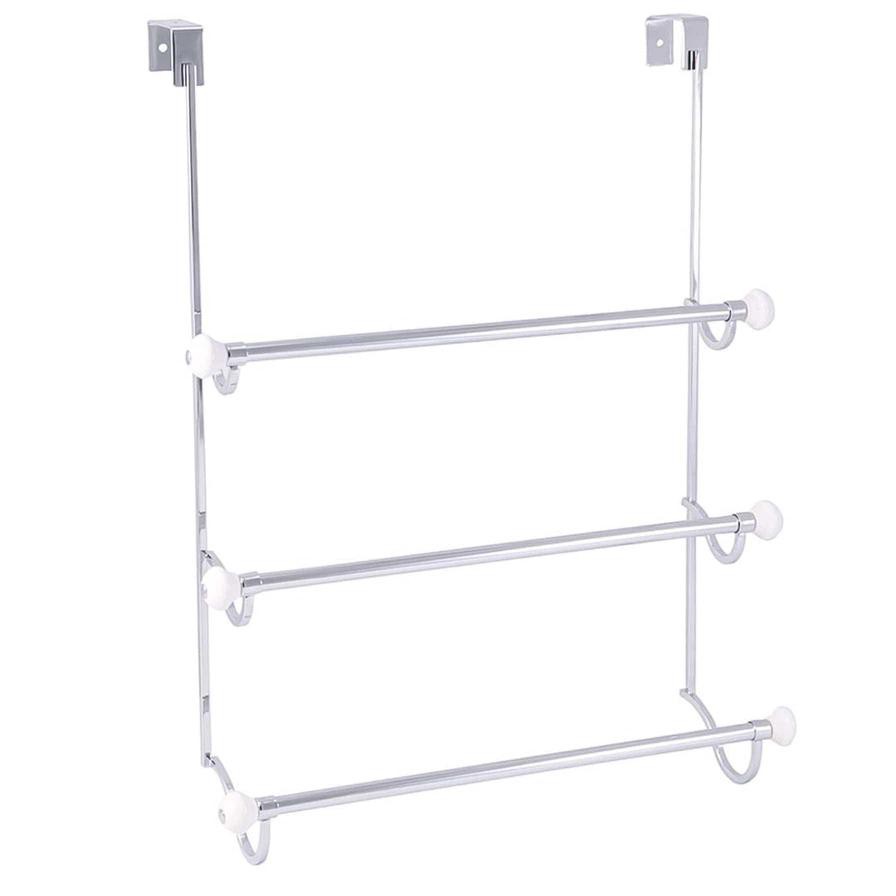 Interdesign 73410 Large Over Shower Door Towel Rack (49.5 x 58.9 x 23.6 cm, Silver)