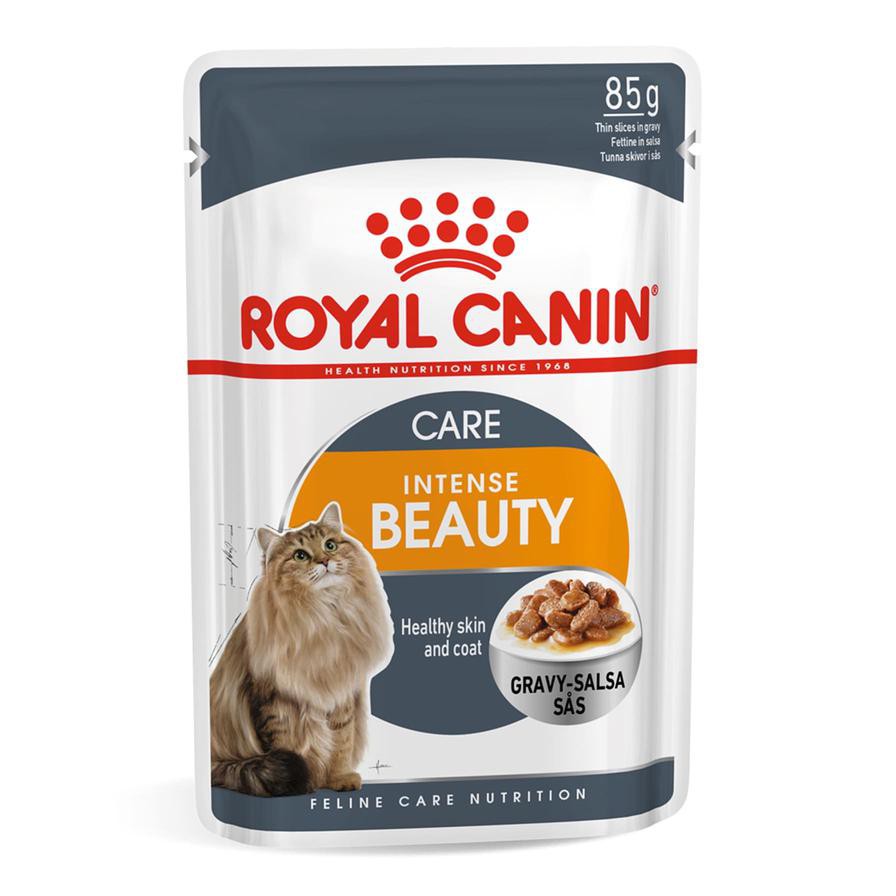 Royal Canin Feline Health Nutrition Intense Beauty Wet Cat Food (Chunks in Gravy, Adult Cats, 85 g)