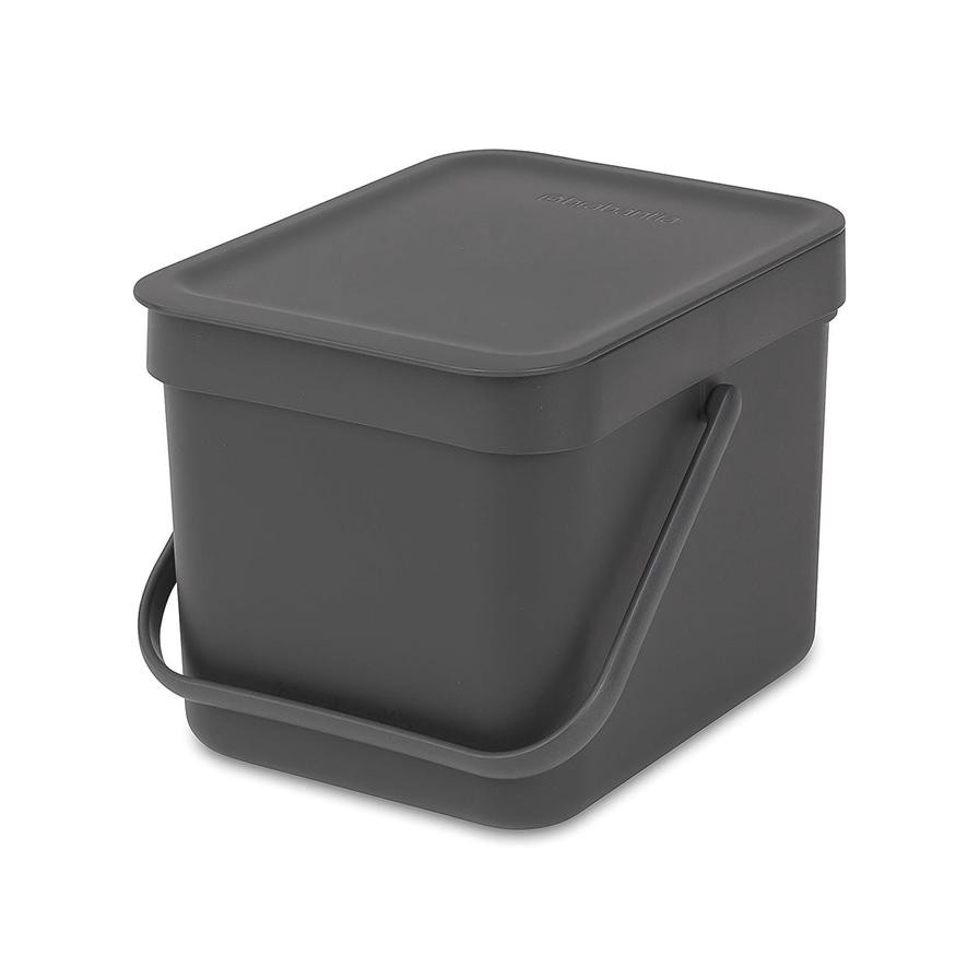 Brabantia Sort & Go Waste Bin (6 L, Grey)