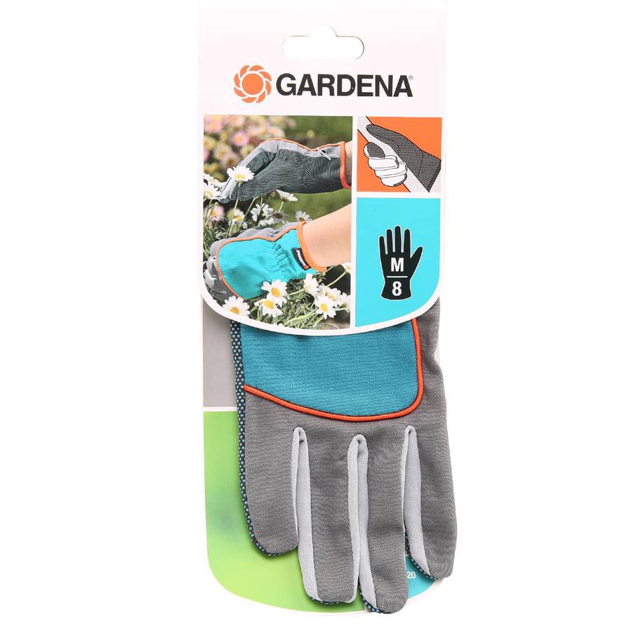 Gardena Medium Gardening Gloves (Size 8, Teal/Gray)