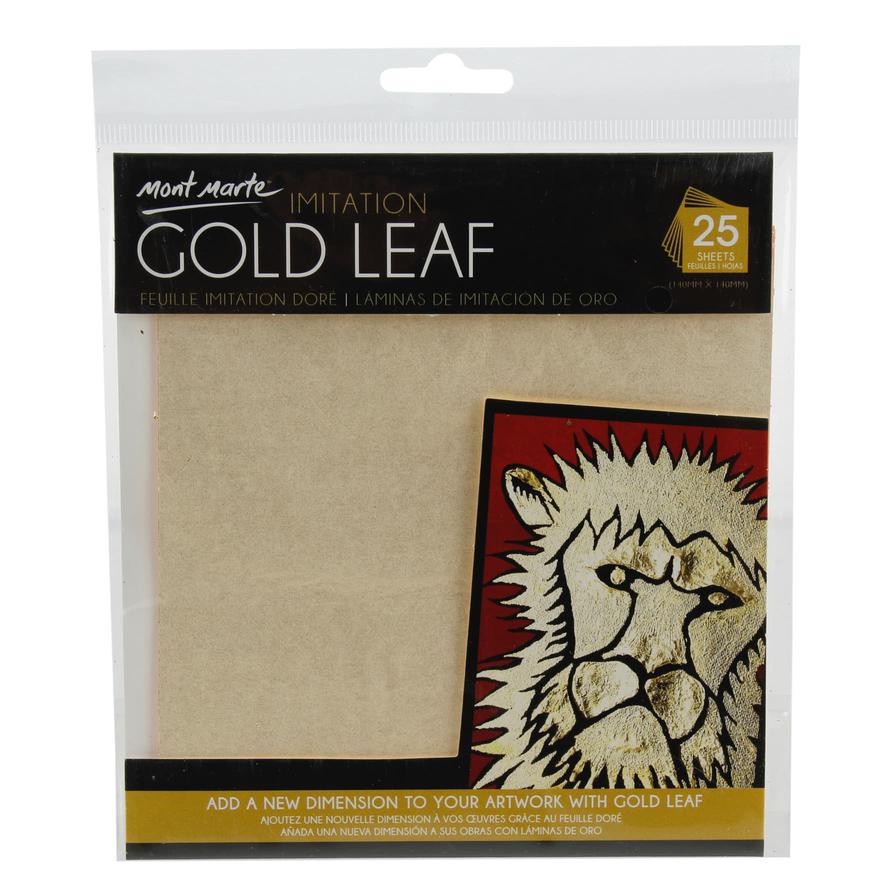 Mont Marte Gold Leaf Pack (14 x 14 cm, 25 Sheets)