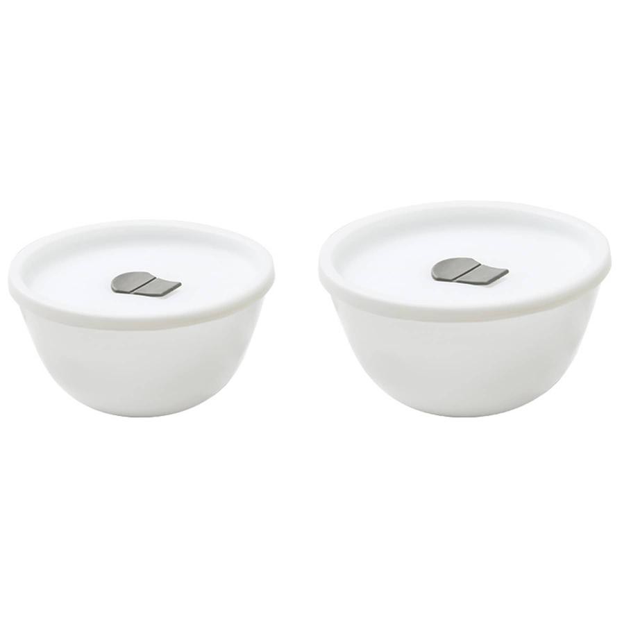 Larah By Borosil Opal Mixing Bowl Set W/Lid (2 Pc.)