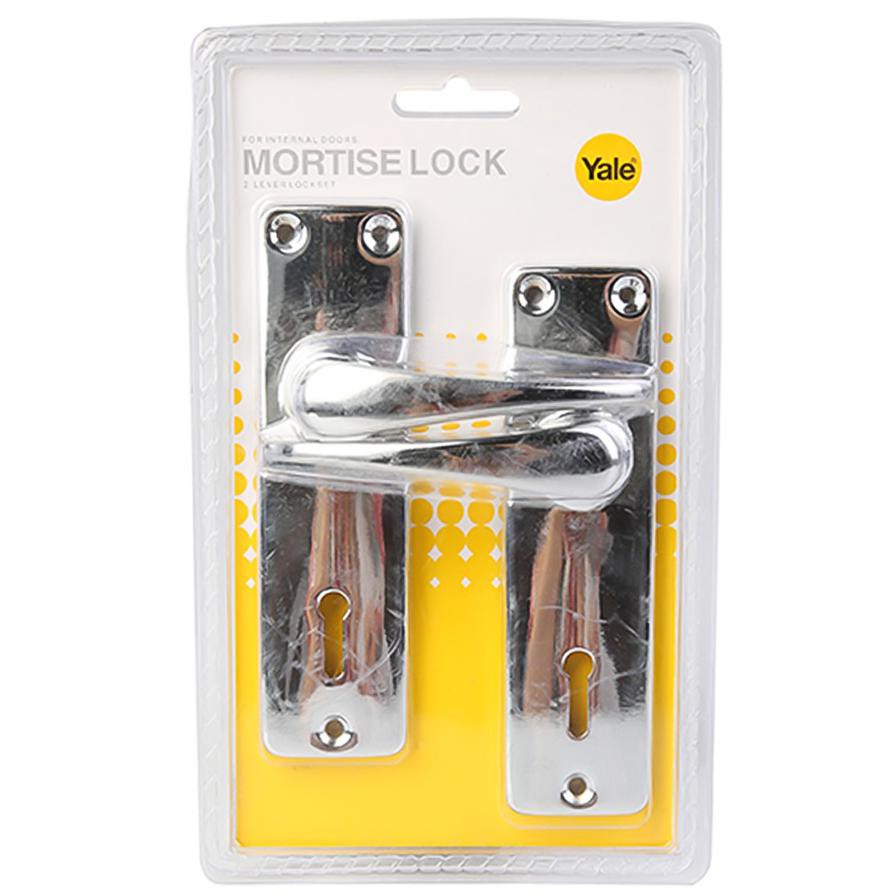 Yale 2-Lever Chrome Lock with Handle Set (Chrome)