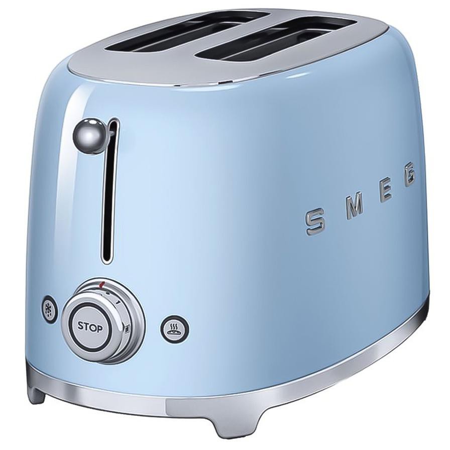 SMEG TSF01PBUK Stainless Steel 2-Slice Retro Toaster (950 W, Pastel Blue)