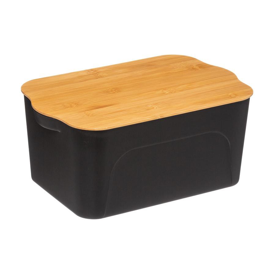 5five Plastic Storage Box W/Bamboo Lid (6.5 L)