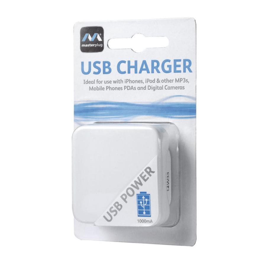 Master Plug USB Charger (1000 mA, 220-240 V)