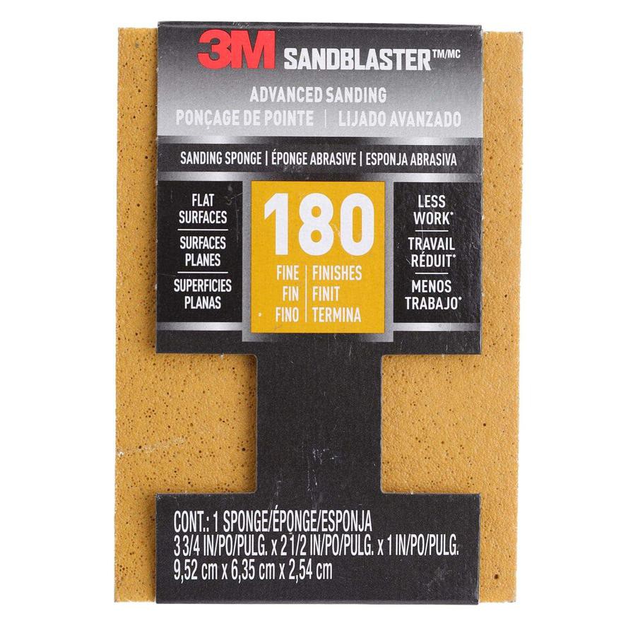 3M SandBlaster Sanding Sponge, 180 Fine Grit (9.5 x 6.3 x 2.5 cm)