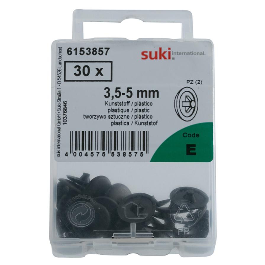 Suki Pozidriv PZ2 Screw Cover Cap (0.5 x 0.3 cm, Pack of 30)