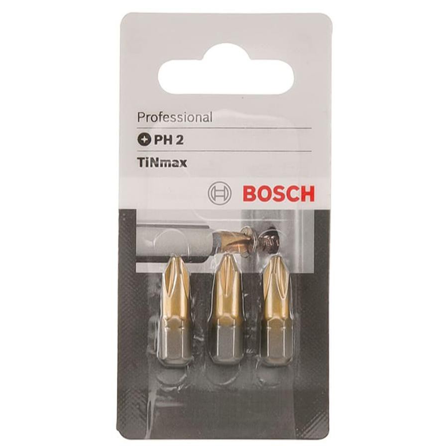 Bosch Prof Line Tinmax Screwdriver Bit PH 2 (2.3 mm, Pack of 3)