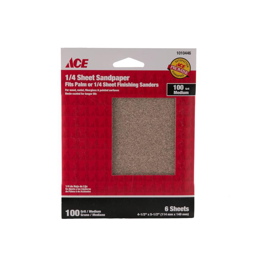 ACE 1/4 Sheet Sandpaper (114 x 140 mm, 6 pcs)